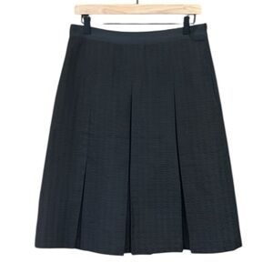 Mario Serrani Black Italy Textured Cotton Blend Pleated Skirt Business Office 8